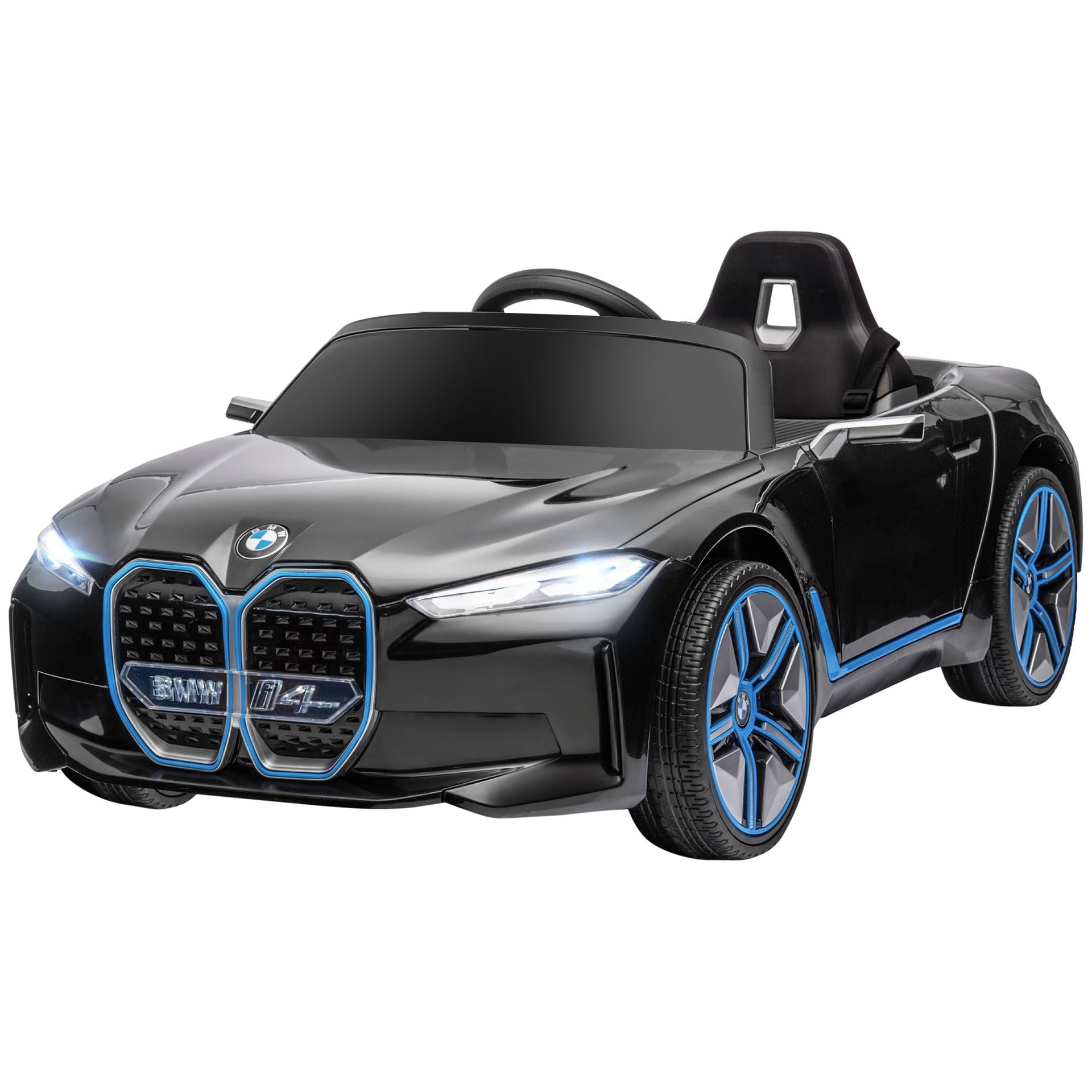 Aosom Electric Car for Kids, 12V Licensed BMW Ride on Car with 2.4G Remote Control, Suspension System, Horn Honking, Music, Lights for Boys and Girls, Black