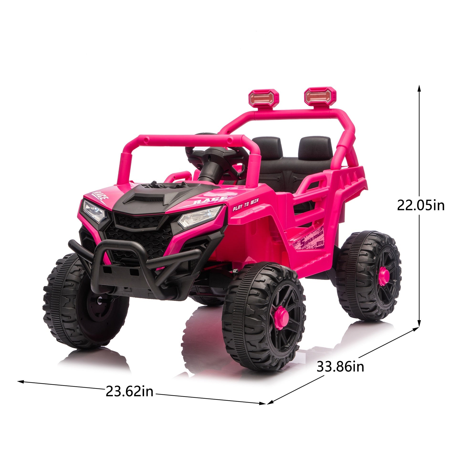 12V 2WD Kids Ride On UTV W/ 2.4G PC,Anti-Collision Bar,High Chassis,Anti-Slip Wheels & 4-Wheel Suspension,Upgraded Battery for 2-Hour Runtime,Provide a safe speed of 1.86-3.11mph for Kids Aged 3-5
