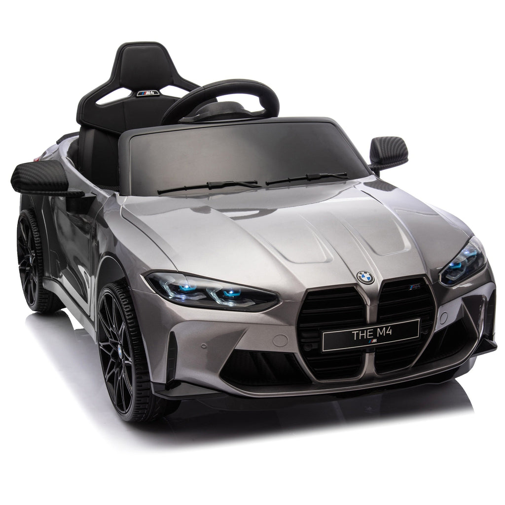 BMW M4 24V Kids ride on toy car 2.4G W/Parents Remote Control,Three speed adjustable,Power display, USB,MP3 ,Bluetooth,LED light,story,A handle with wheels and a pull, easy to carry