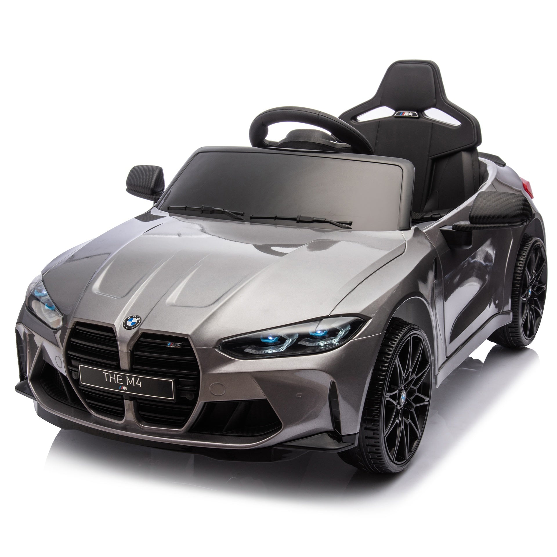 BMW M4 24V Kids ride on toy car 2.4G W/Parents Remote Control,Three speed adjustable,Power display, USB,MP3 ,Bluetooth,LED light,story,A handle with wheels and a pull, easy to carry