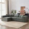104-Inch Corduroy  Modular L Shaped Sectional Sofa,Luxury Floor Couch Set,Upholstered Indoor Furniture,Foam-Filled Compressed Sofa for Living Room,Bedroom,4 PC Free Combination