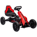 Aosom Kids Pedal Go Kart, Outdoor Ride on Toy with Adjustable Seat, Swing Axle, Handbrake, 4 Non-Slip EVA Wheels for Boys and Girls Aged 3-8 Years Old, Red