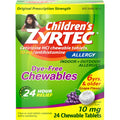 Zyrtec Allergy, Original Prescription Strength, 10 Mg, Chewable Tablets, Grape Flavor, Children's