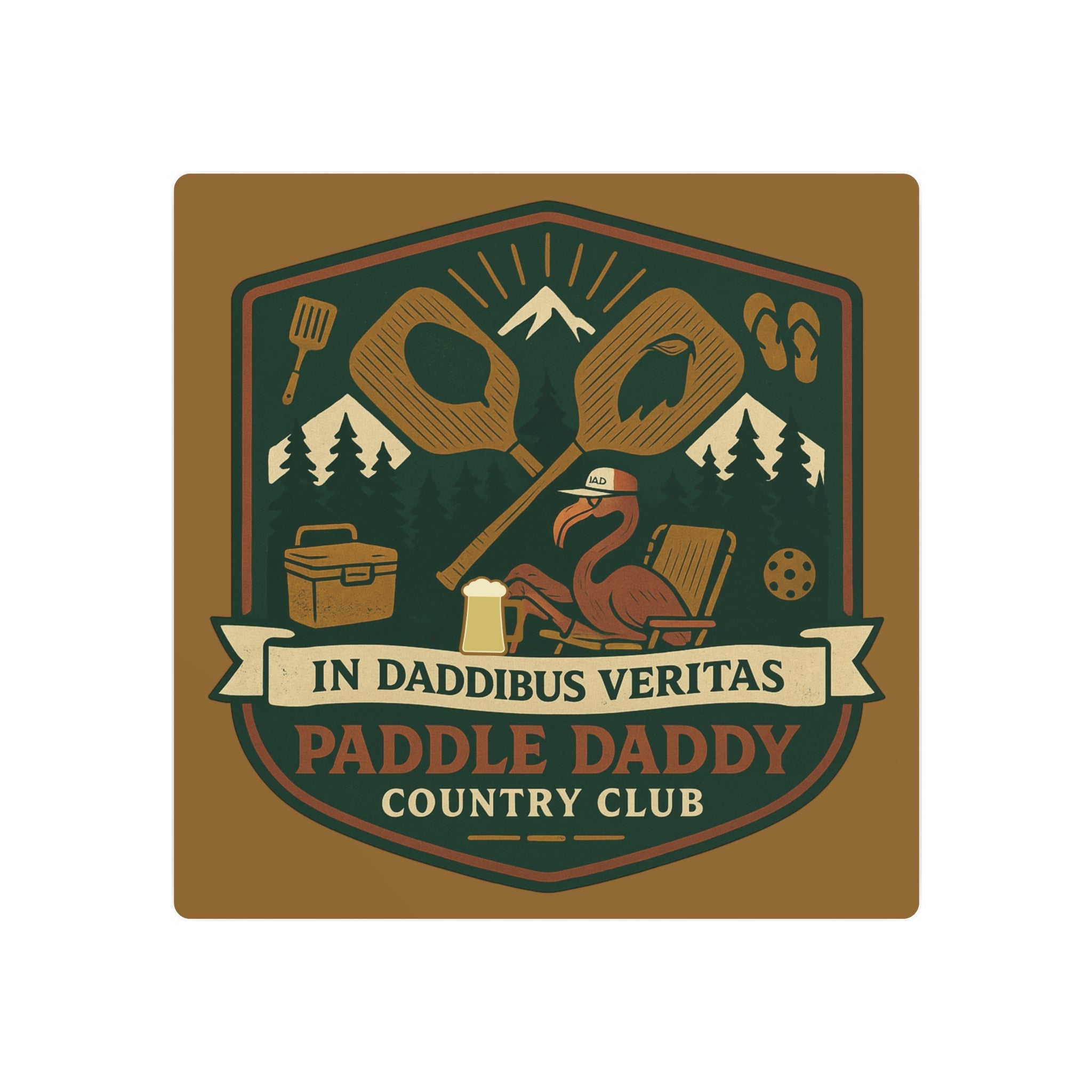 Paddle Daddy Country Club™ Metal Art Sign, Wall Decor for Outdoor Enthusiasts, Country Club Decor, Unique Gift for Dads, Camping Decoration