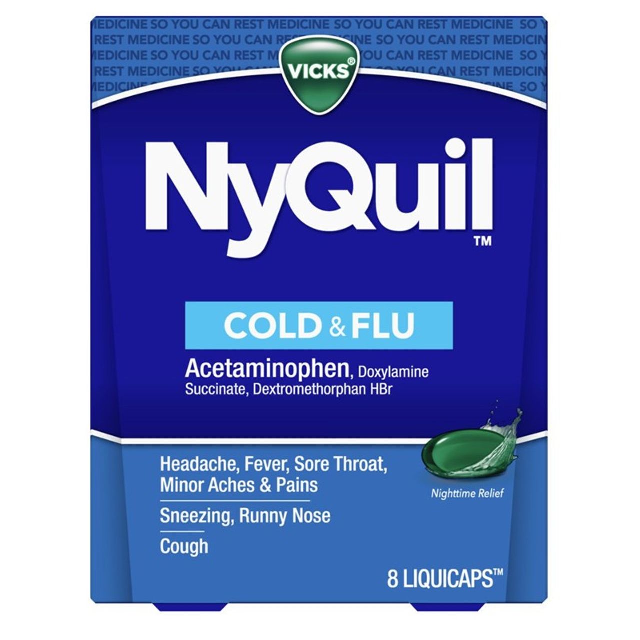 Vicks® NyQuil™ Cold &amp; Flu Nighttime Relief – LiquiCaps