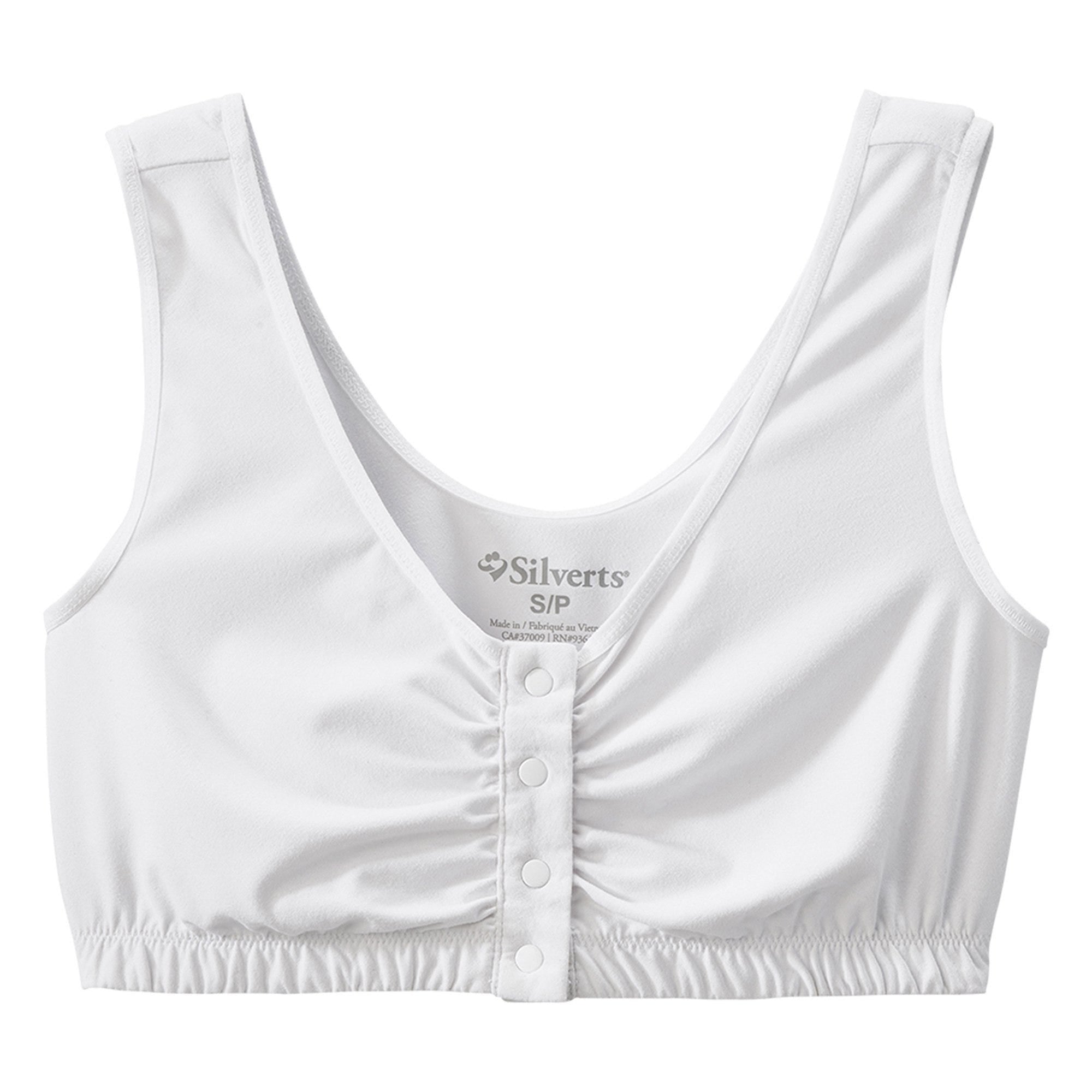 Silverts Adaptive Front Closure Bra - White, Large