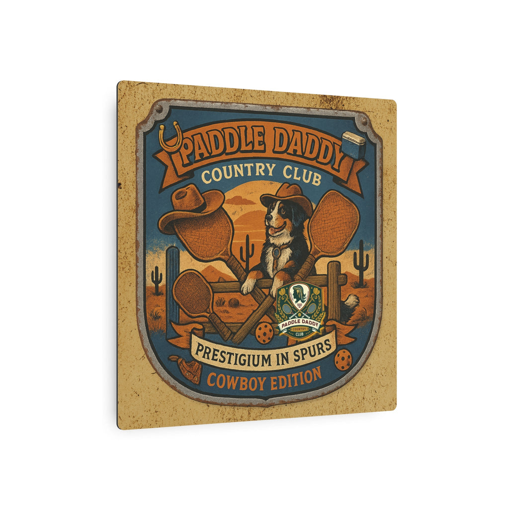 Cowboy Edition Metal Sign  Paddle Daddy Country Club Western Decor, Funny Ranch Wall Art, Chloe Dog Desert Badge