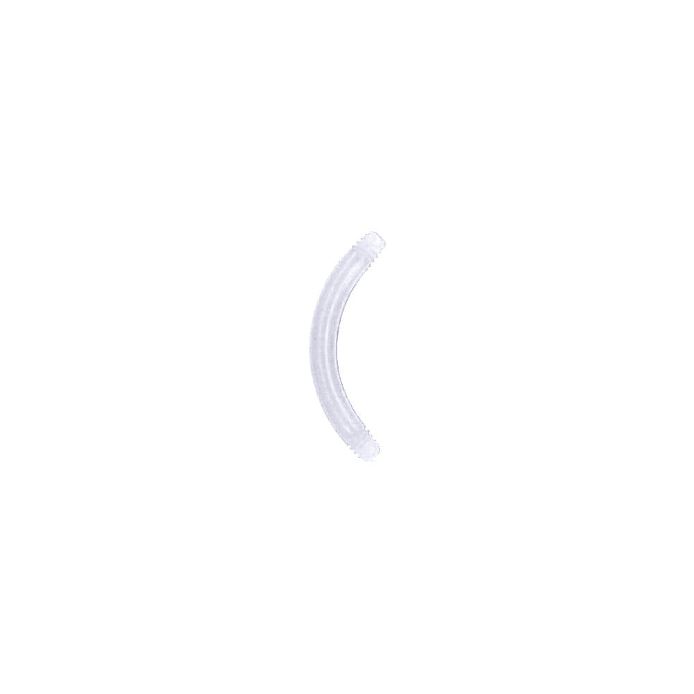 14G Clear 3/8 Curved Bioplast Flexible Replacement Barbell