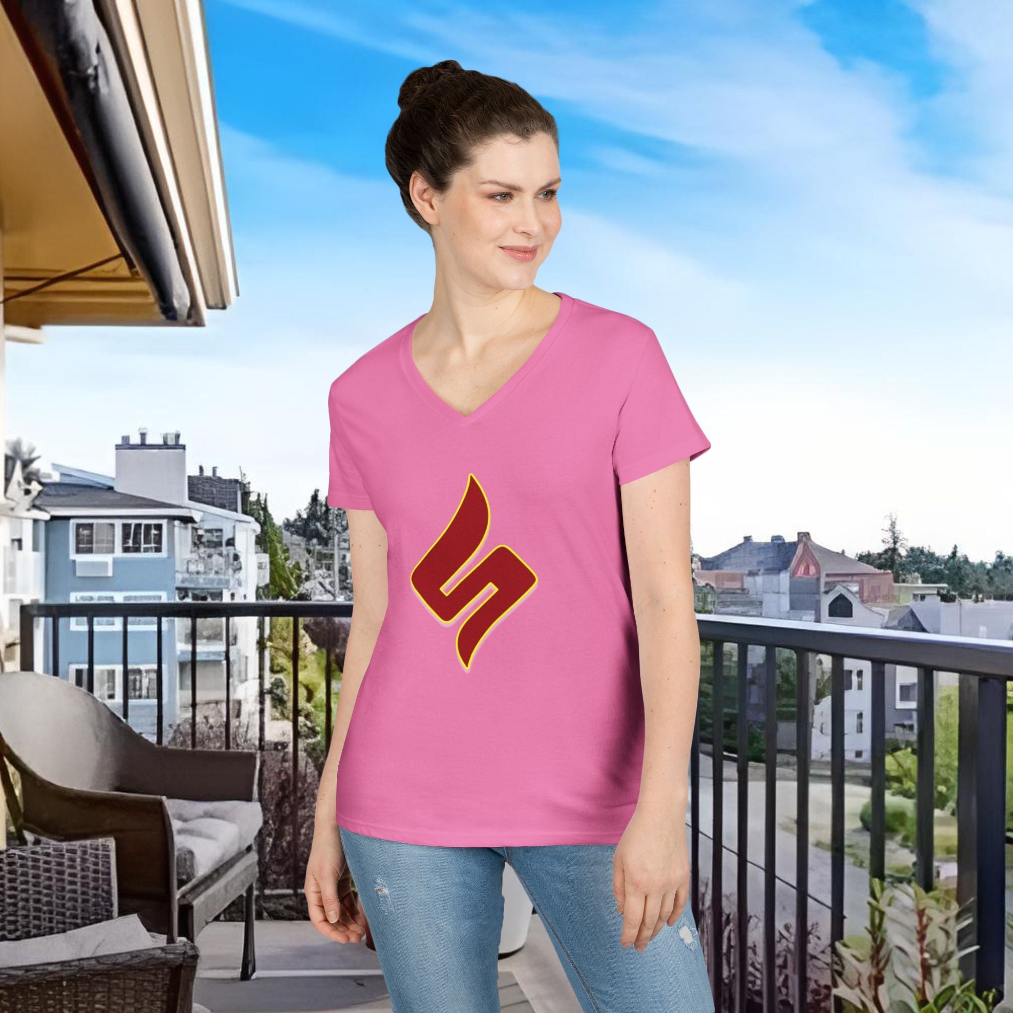 Lady Dabblers Das Shuli Network Damen-V-Ausschnitt-T-Shirt