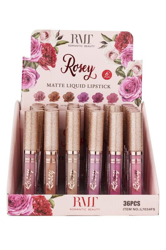 36er-Pack Rosey Nude – Matte Flüssige Lippenstifte