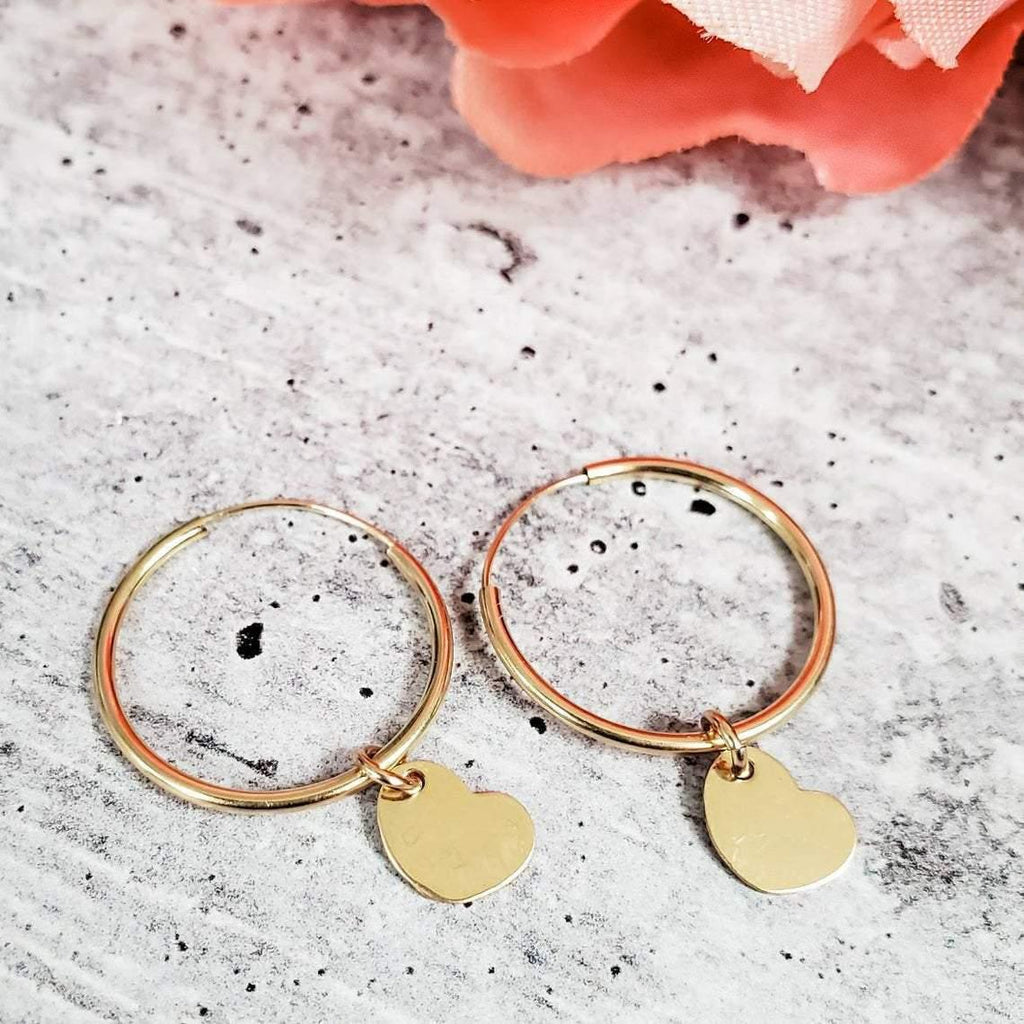 14K Gold Initial Endless Creolen