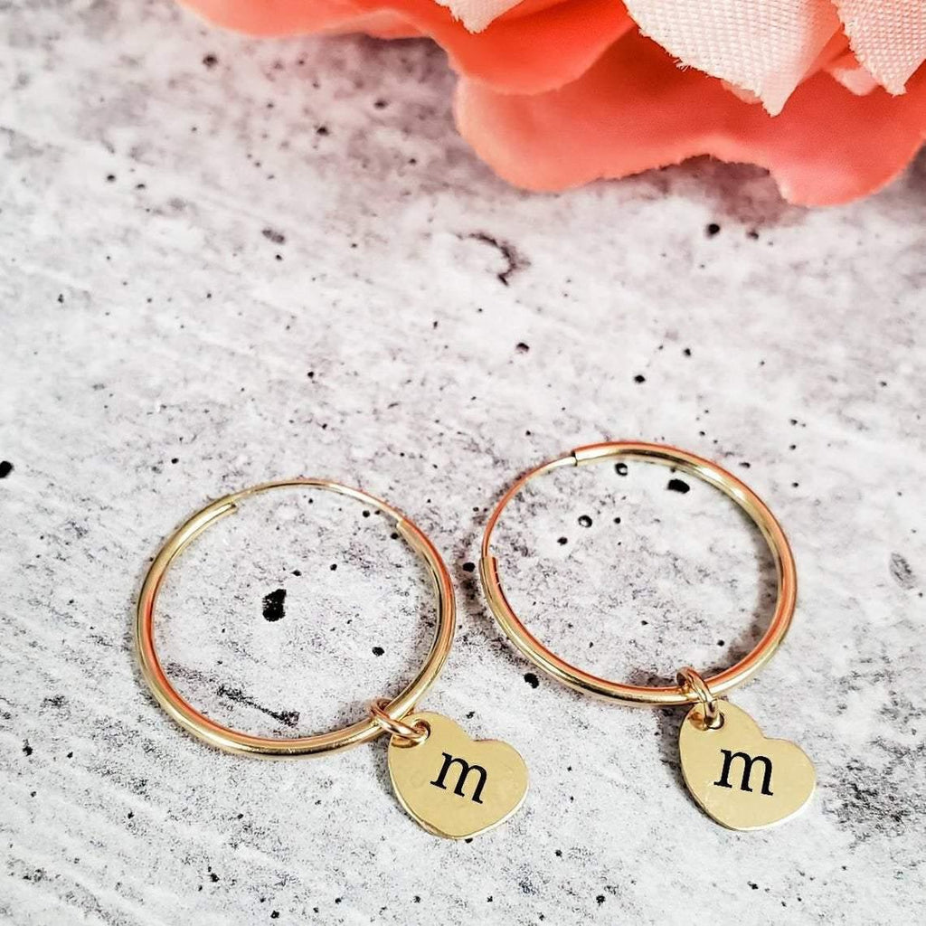 14K Gold Initial Endless Creolen