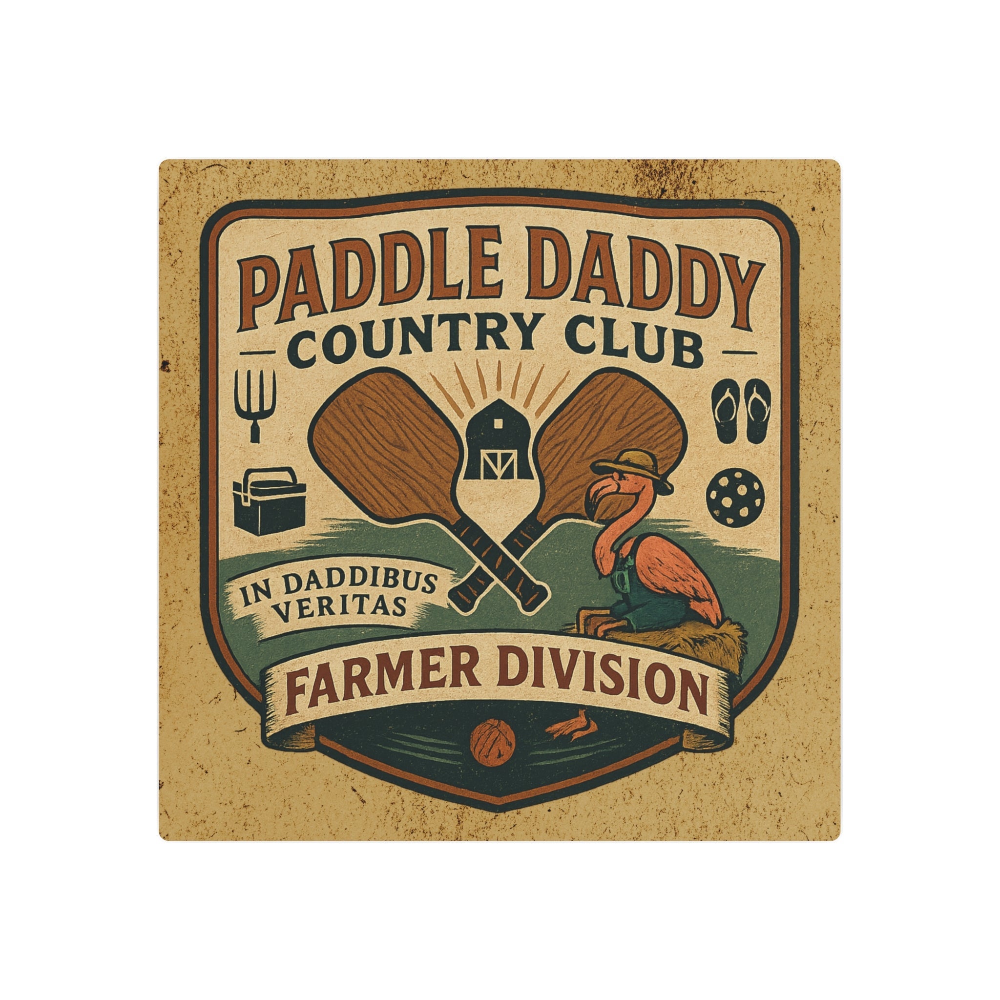 Paddle Daddy Country Club™ Farmer Edition Metal Art Sign