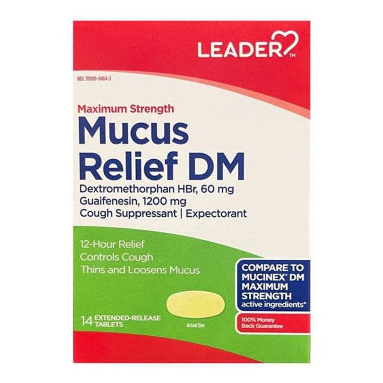 Leader Health Care Mucus Relief DM Tablets