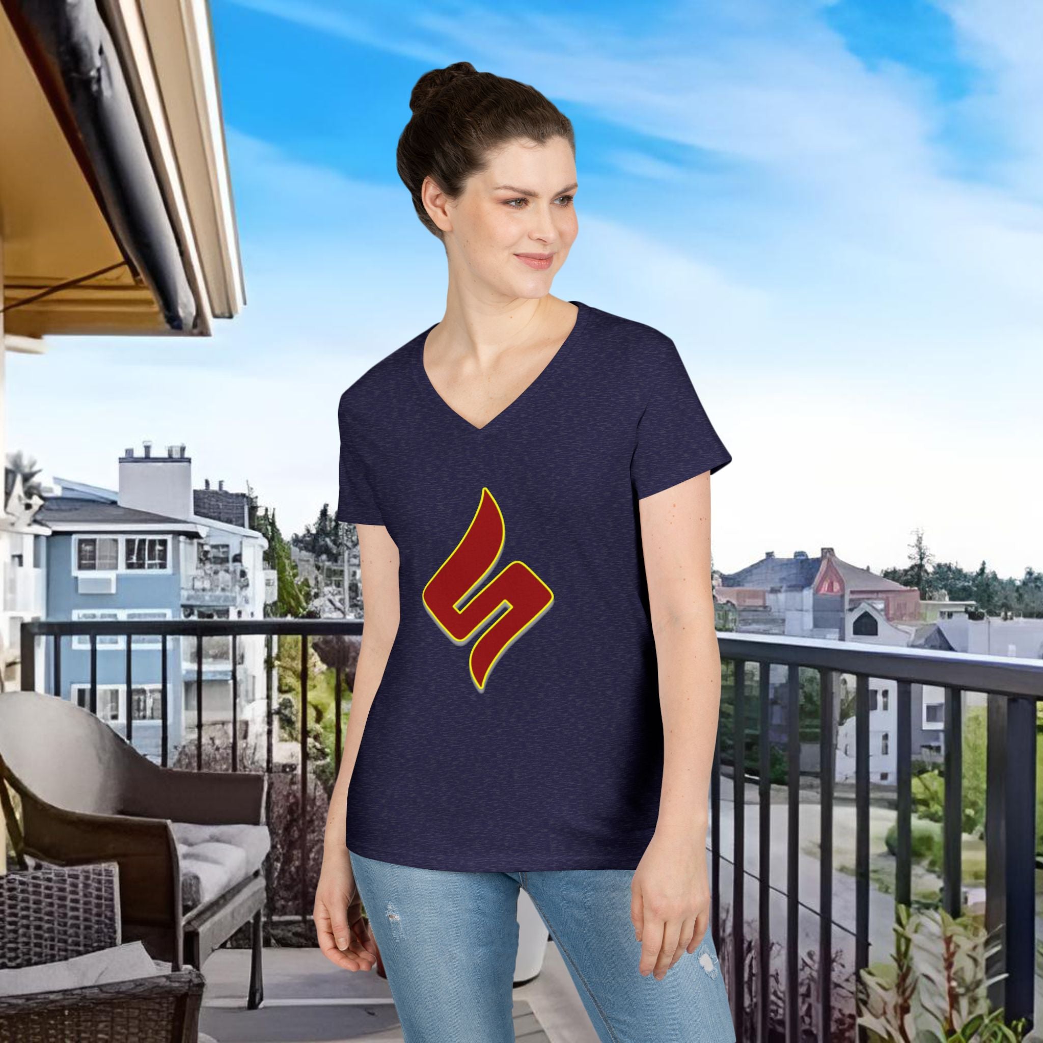 Lady Dabblers Das Shuli Network Damen-V-Ausschnitt-T-Shirt