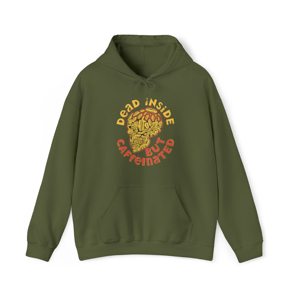"DirkyThreadz 'Dead Inside But Caffeinated' Hoodie - Statement für Kaffee-Liebhaber"