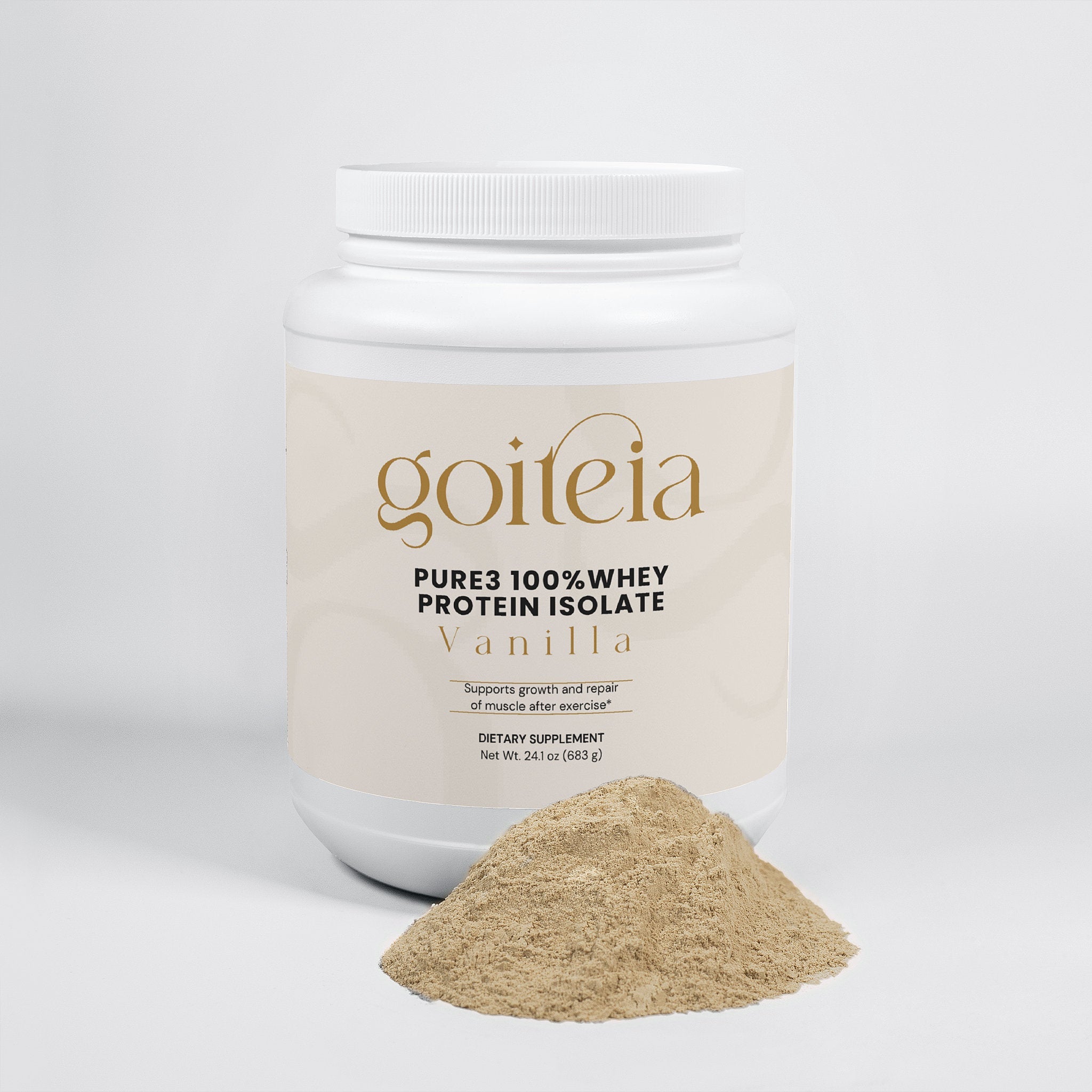 Goiteia Pure3 100% Whey Protein Isolate (Vanilla) 24.1oz (683g)
