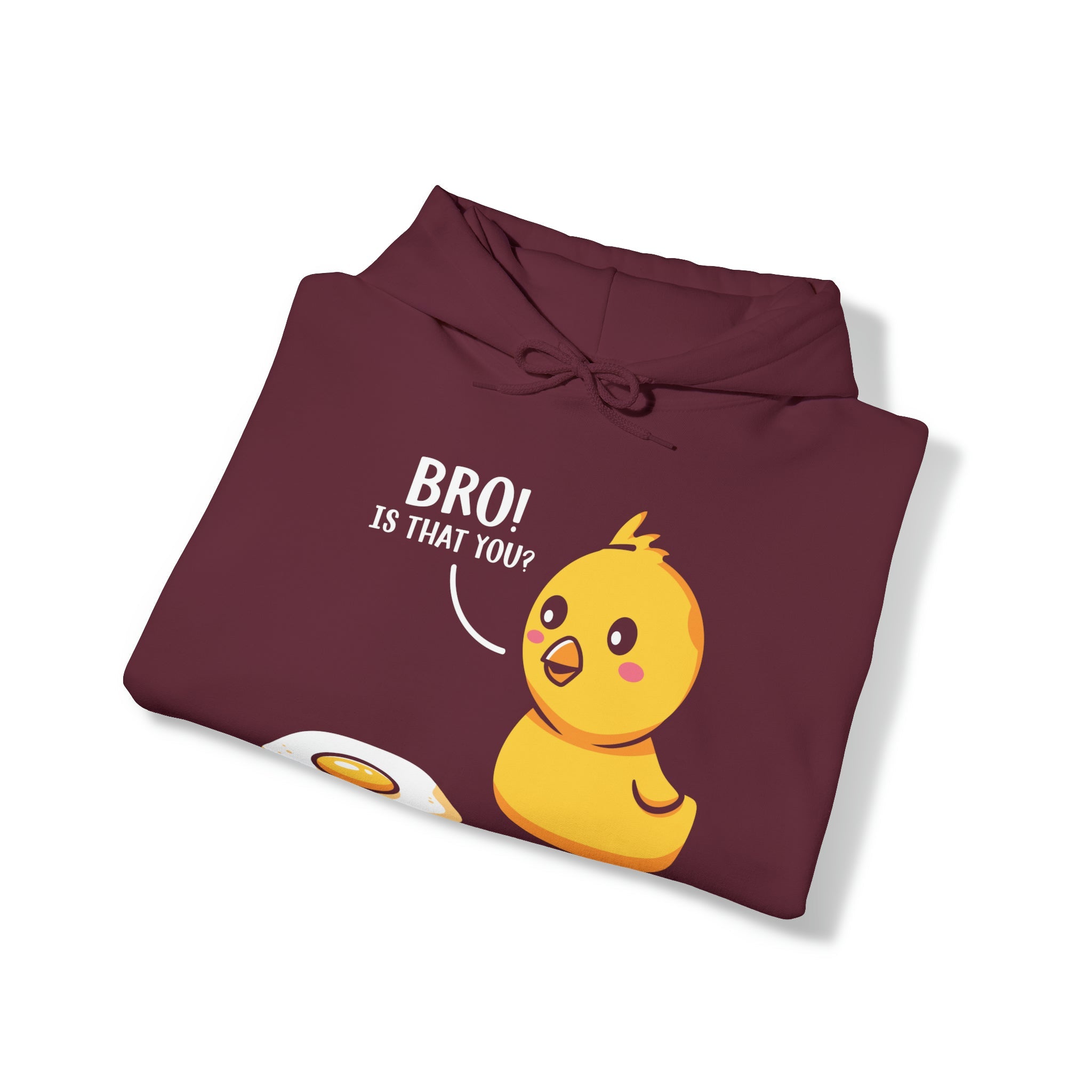 "DirkyThreadz 'Bro! Is That You?' Hoodie - Skurriles Cartoon-Küken- und Eier-Design"