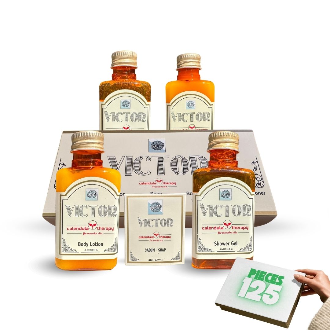 Roomsium Victor, Goji-Beeren Duft, Reiseset Toilettenartikel für Gastgeber, Heime, Hotels, SPAs, Geschenkartikelgeschäfte 125 Stück