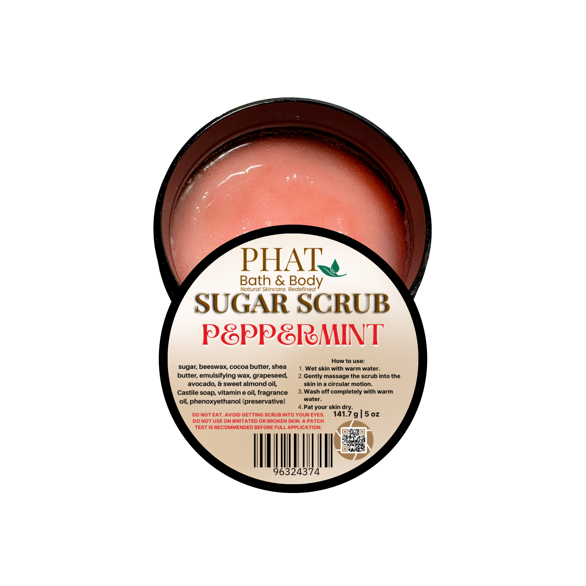 Peppermint Whipped Sugar Scrub with Shea & Cocoa Butter | 5 oz