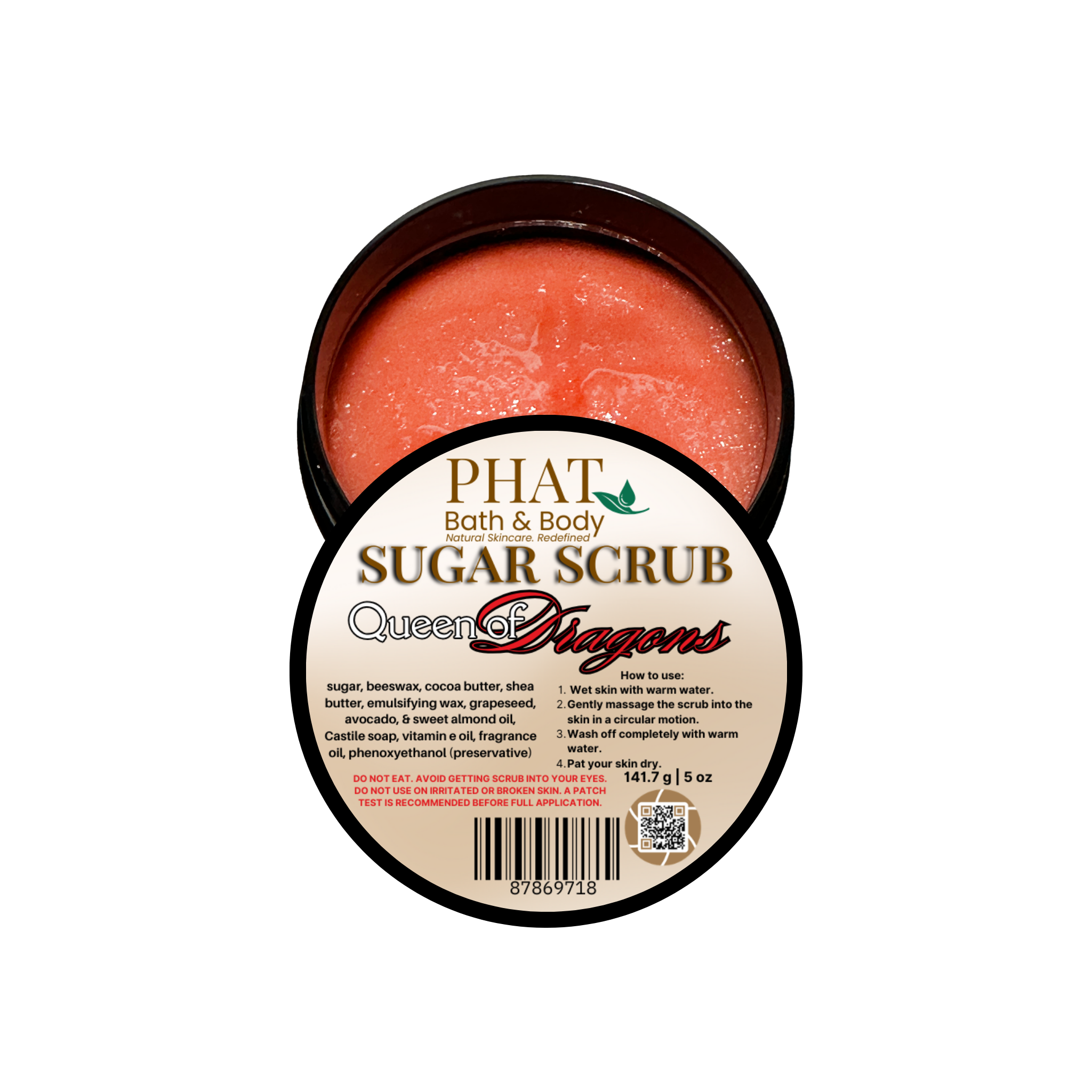 Queen of Dragons Whipped Sugar Scrub with Cocoa Butter Dragons Blood Type | 5 oz