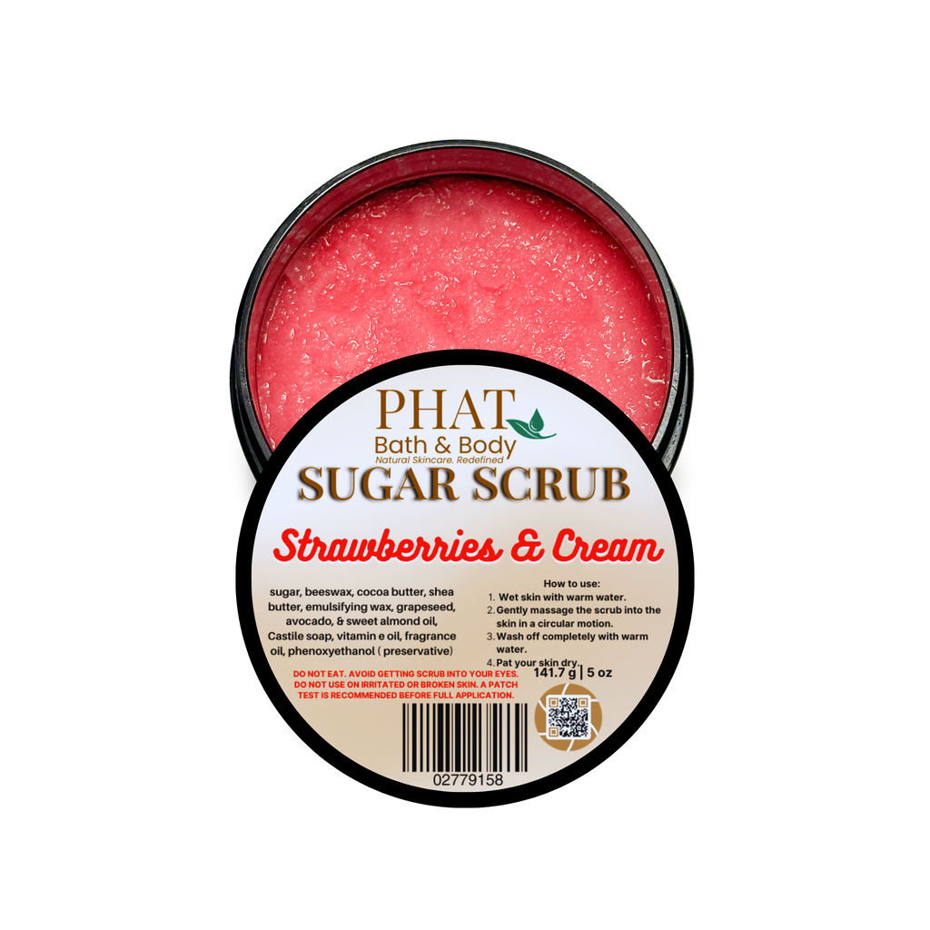Strawberries & Cream Whipped Sugar Scrub with Shea & Cocoa Butter Vitamin E | 5 oz