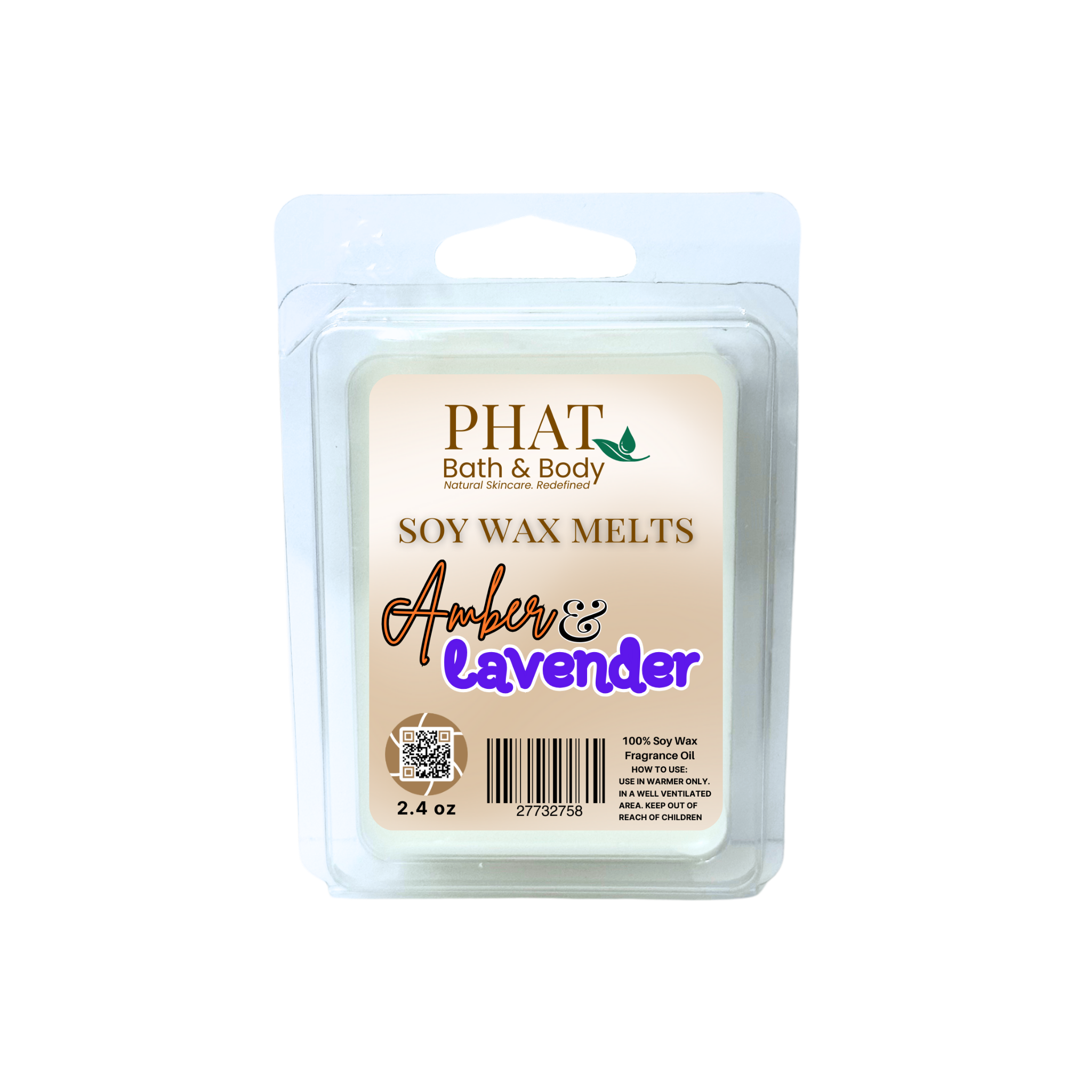 Amber & Lavender Natural Soy Wax Melts Black Amber and Lavender Type | 2.4 oz