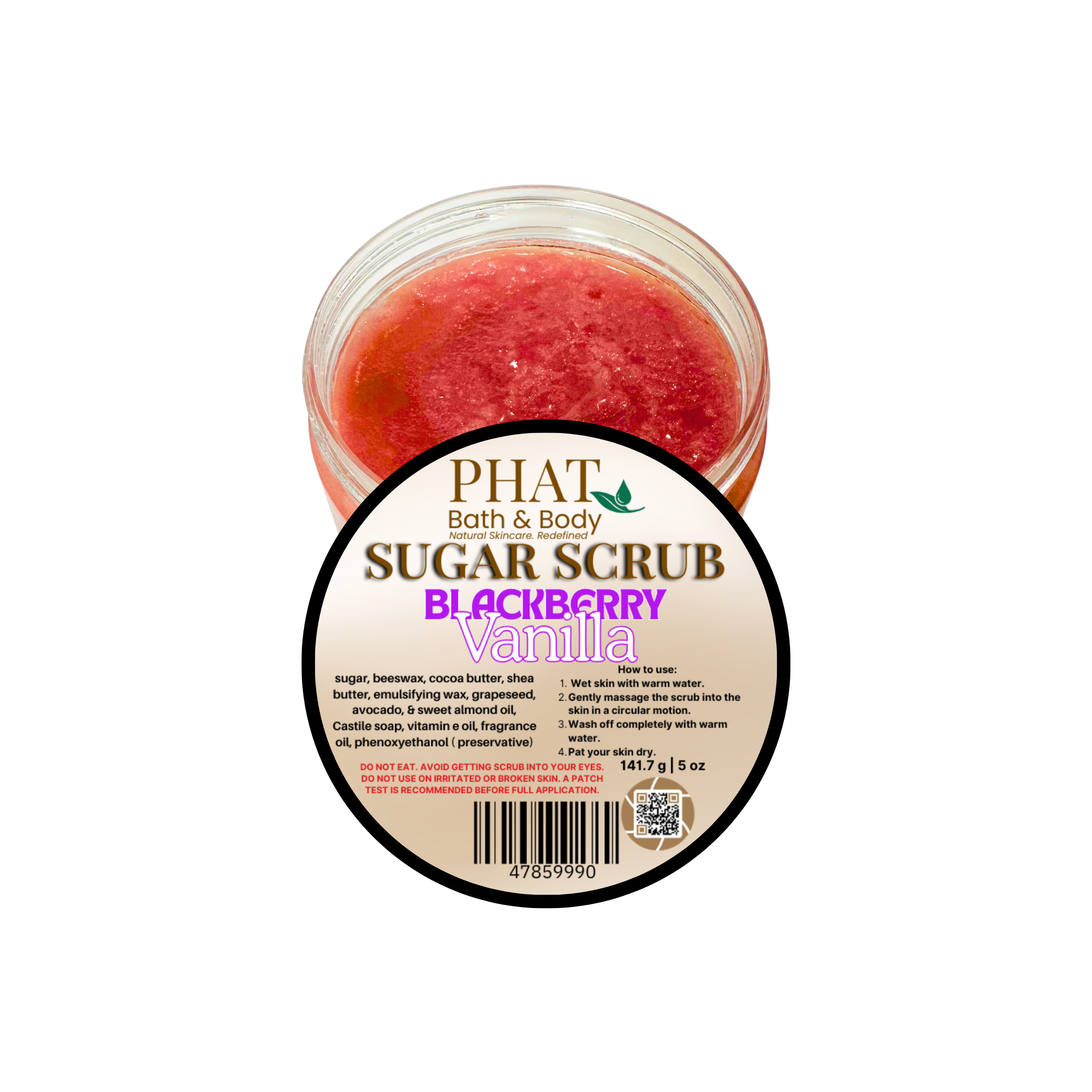 Blackberry Vanilla Whipped Sugar Scrub with Cocoa Butter Black Raspberry & Vanilla Type | 5 oz