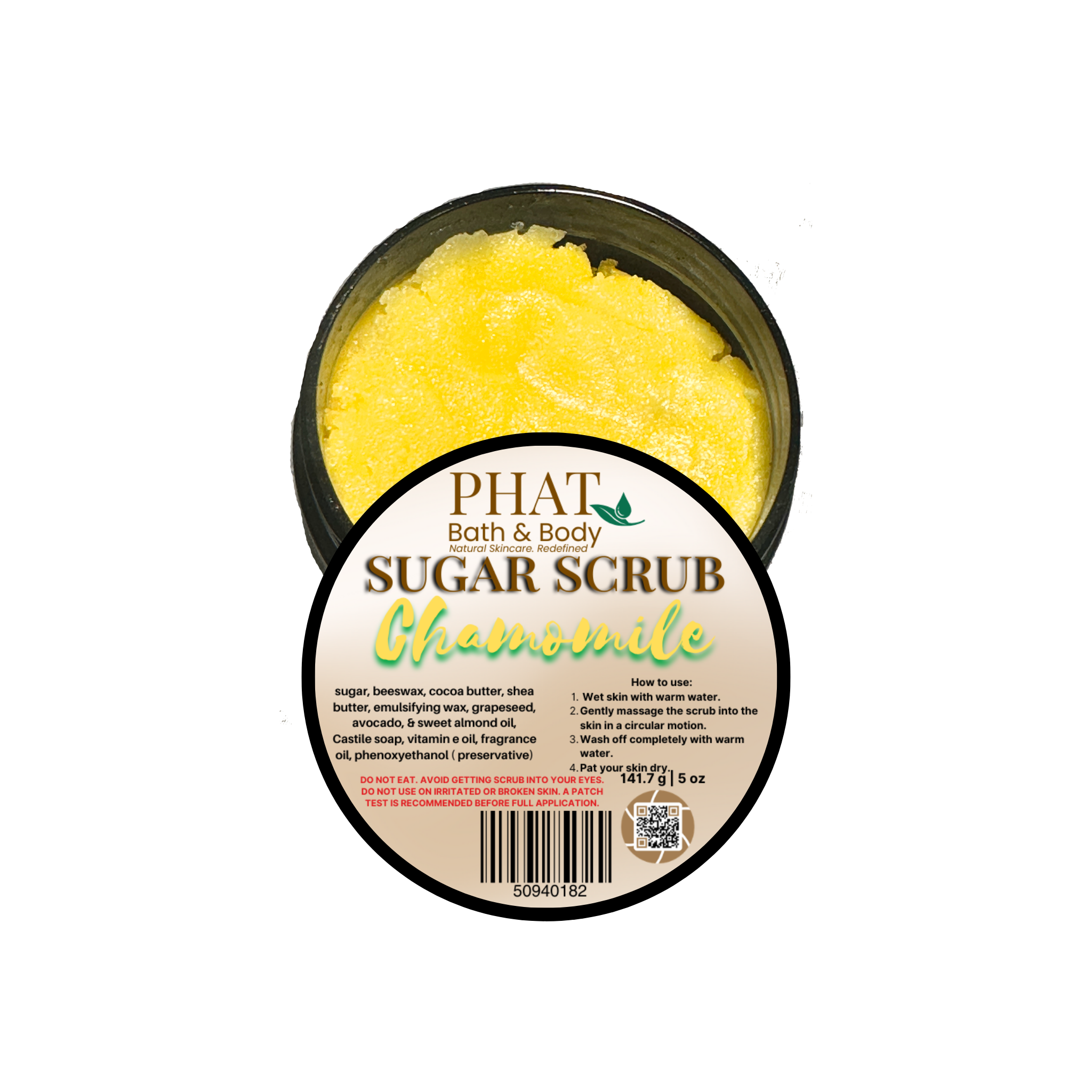 Chamomile Whipped Sugar Scrub Cocoa Butter with Essential Oil | 5 oz