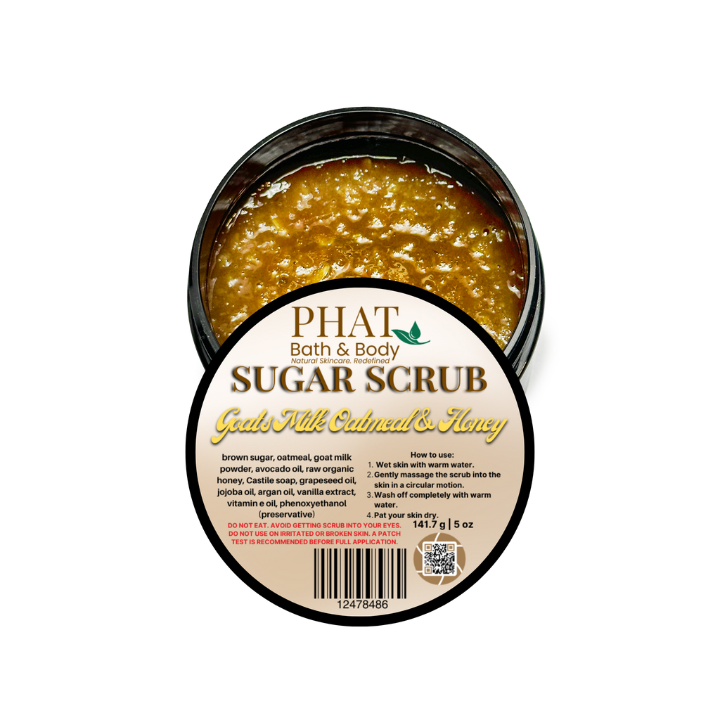 Goat's Milk Oatmeal Honey & Vanilla Natural Sugar Scrub with Avocado Oil | 5 oz
