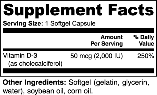 Goiteia Vitamin D3 2,000 IU 100 softgels