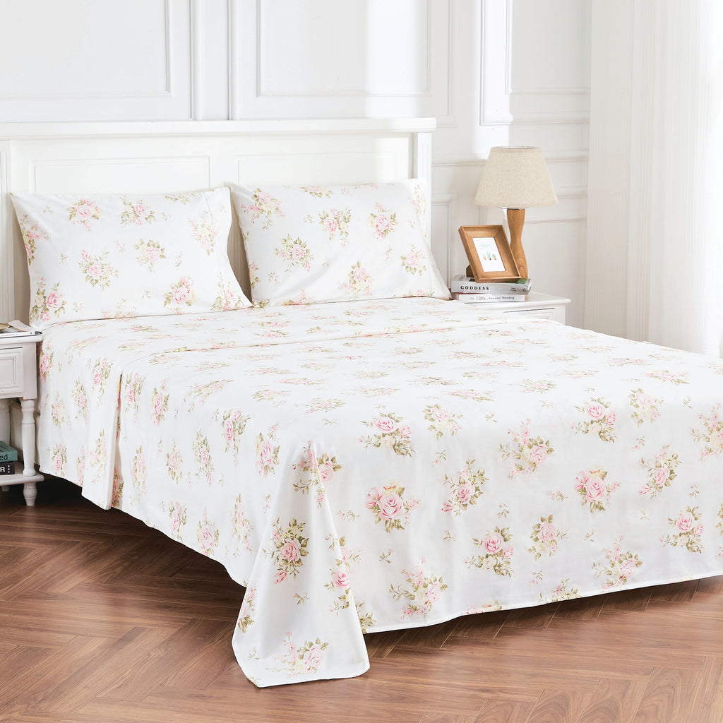 Bettwäsche-Set mit Rosenstrauß-Motiv