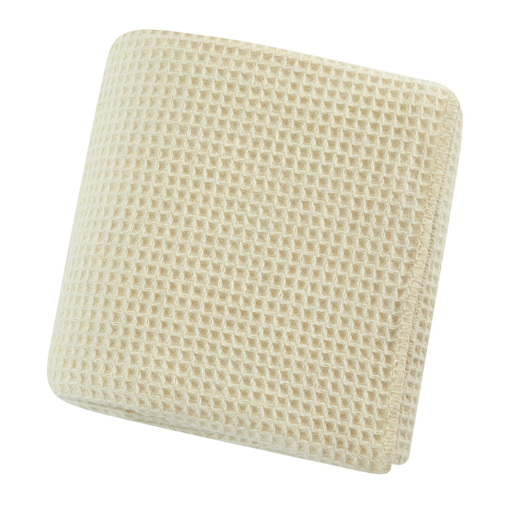 Decke aus 100 % Merinowolle im Waffelmuster