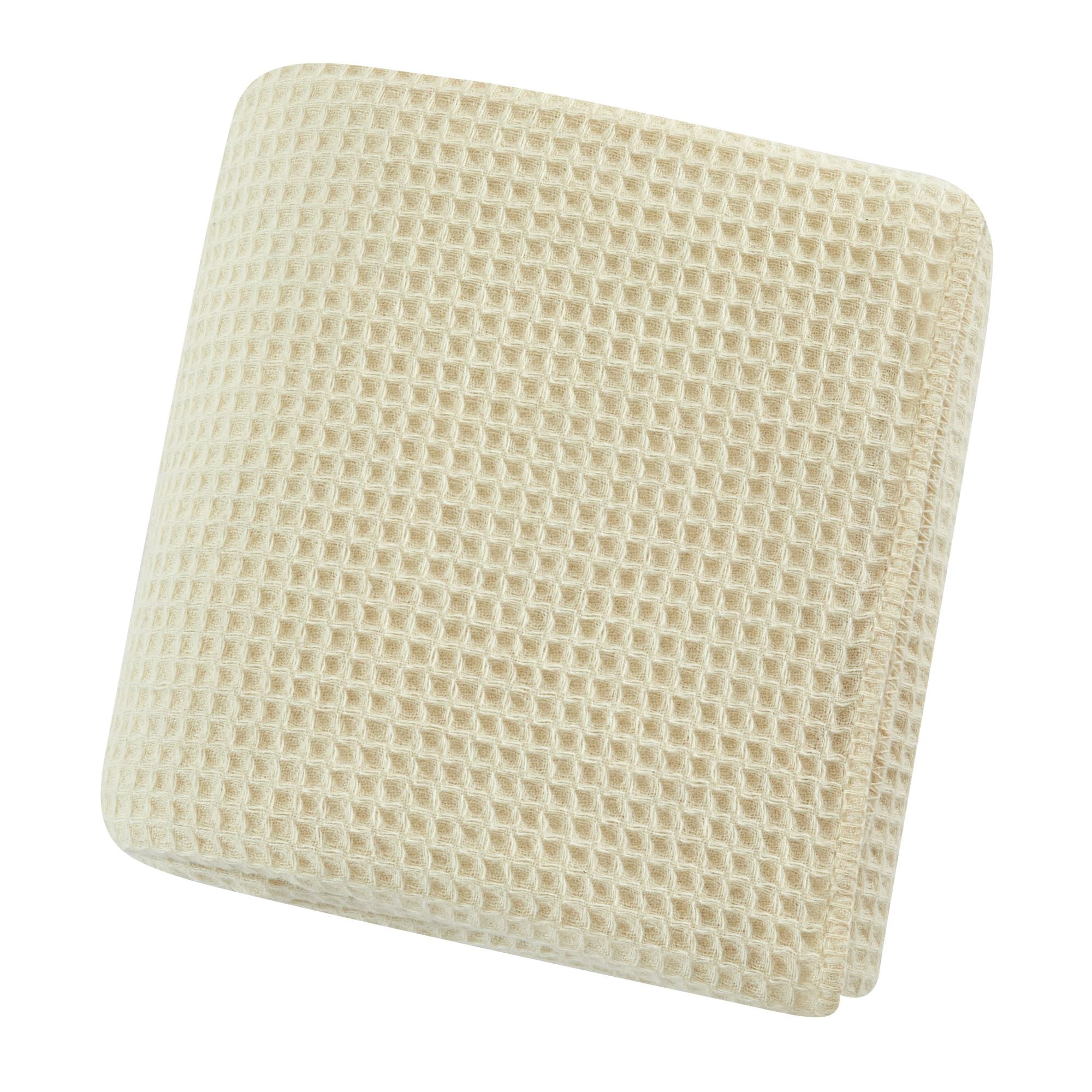 Decke aus 100 % Merinowolle im Waffelmuster