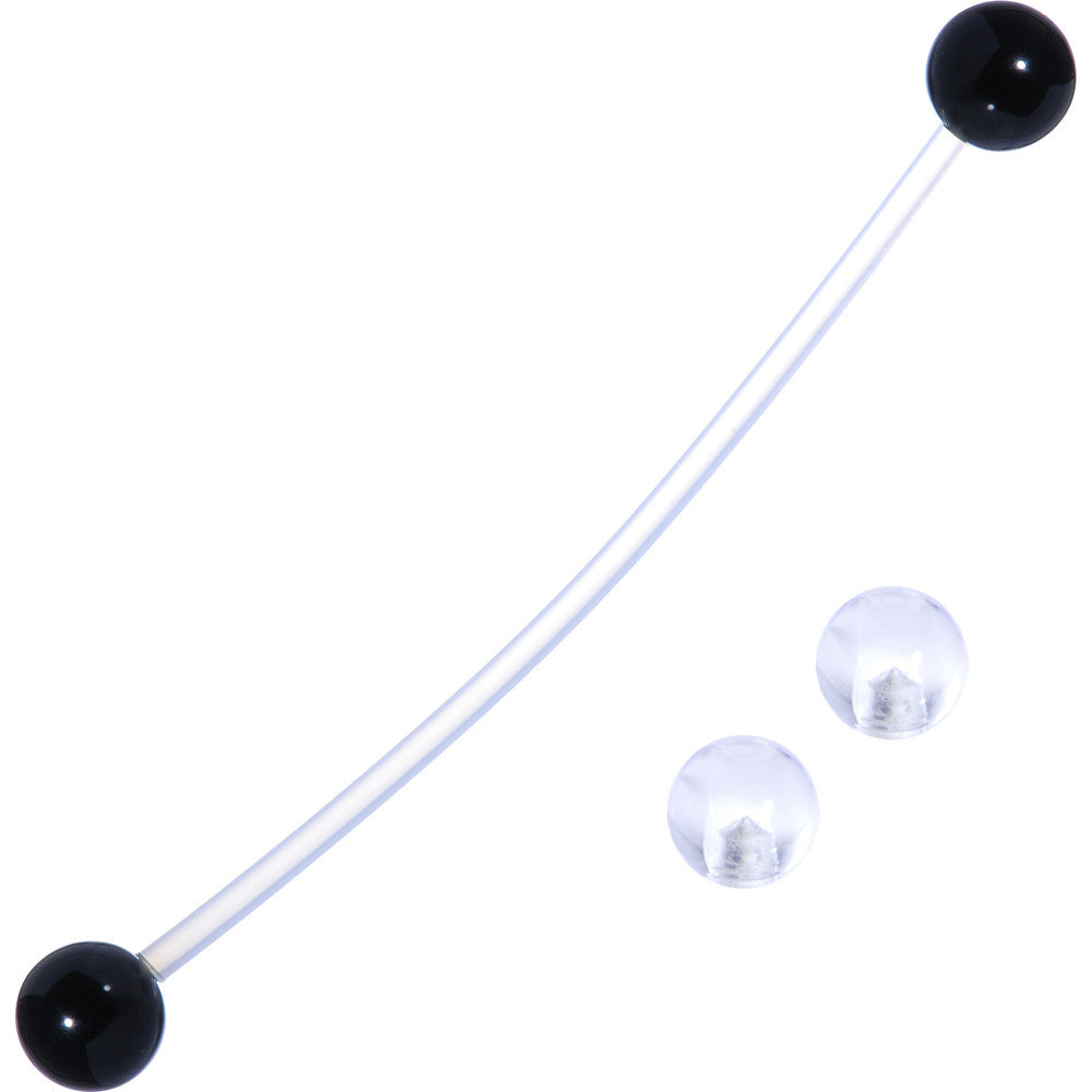 Pregnant Belly Button Ring Black and Clear Pack Set