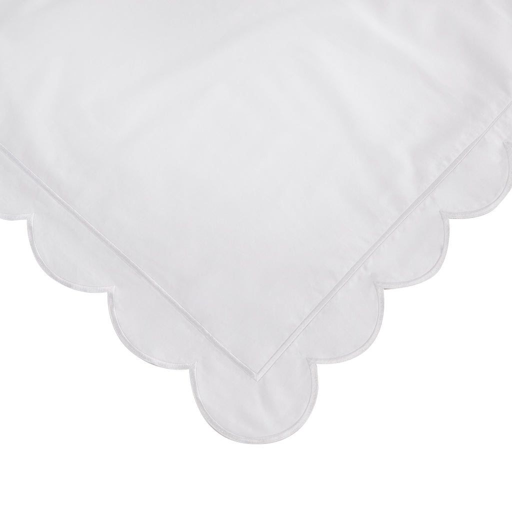 Bettwäsche-Set aus Baumwoll-Perkal mit Muschelsaum-Stickerei
