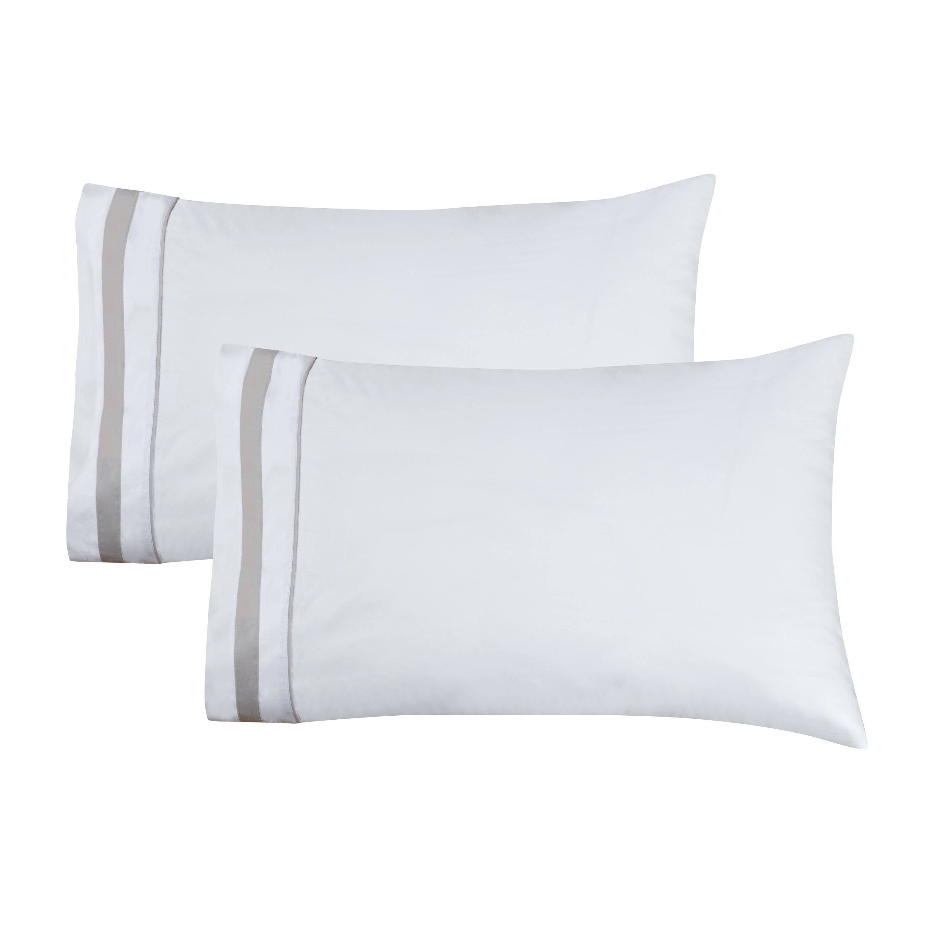 Klassisches Percale-Baumwoll-Bettlaken-Set mit Doppelborte