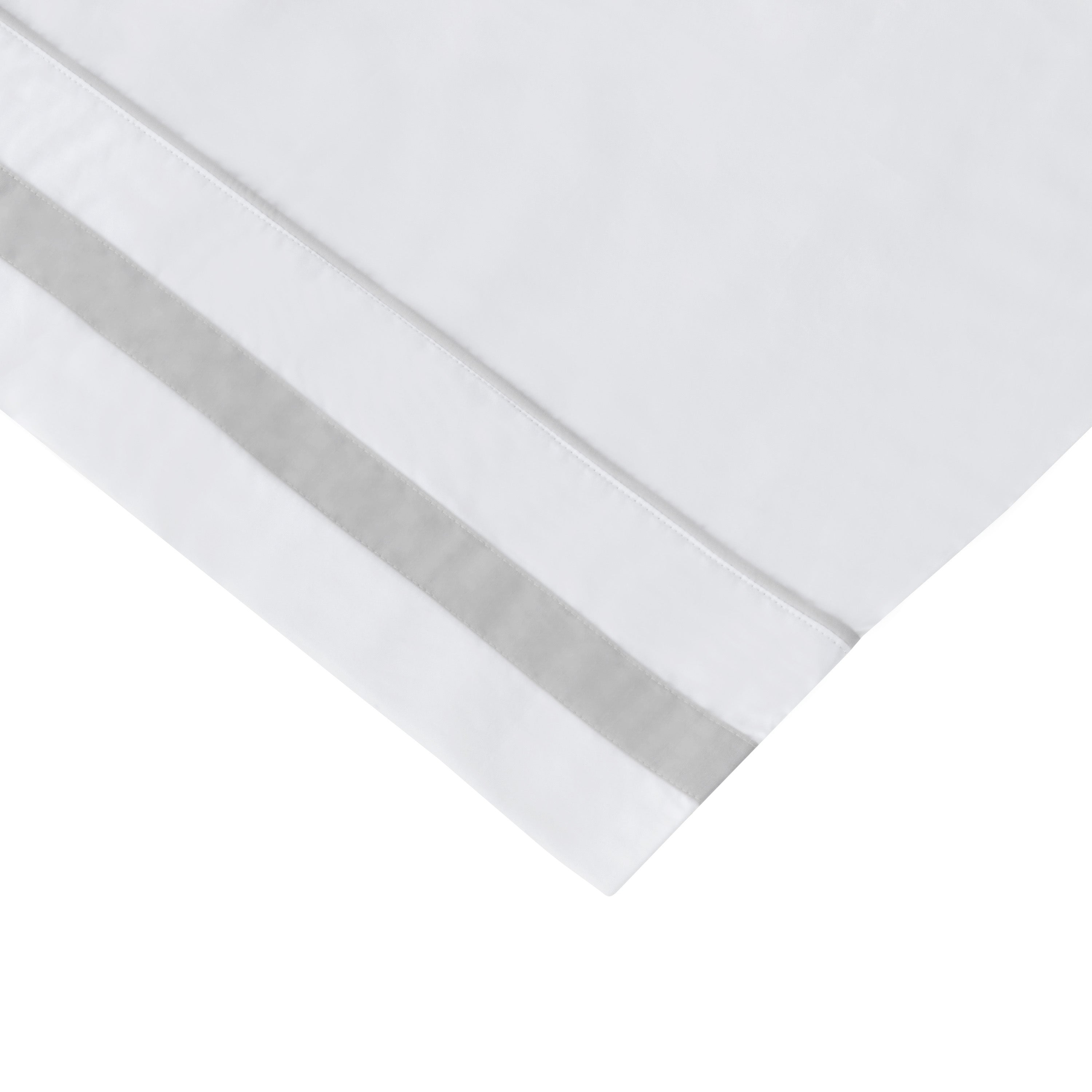 Klassisches Percale-Baumwoll-Bettlaken-Set mit Doppelborte