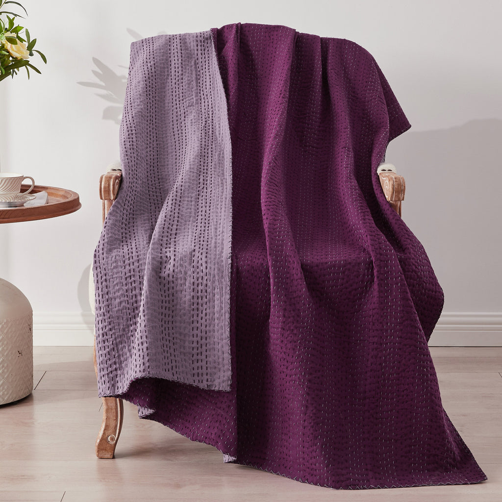 Handgenähte wendbare Kantha-Überwürfe
