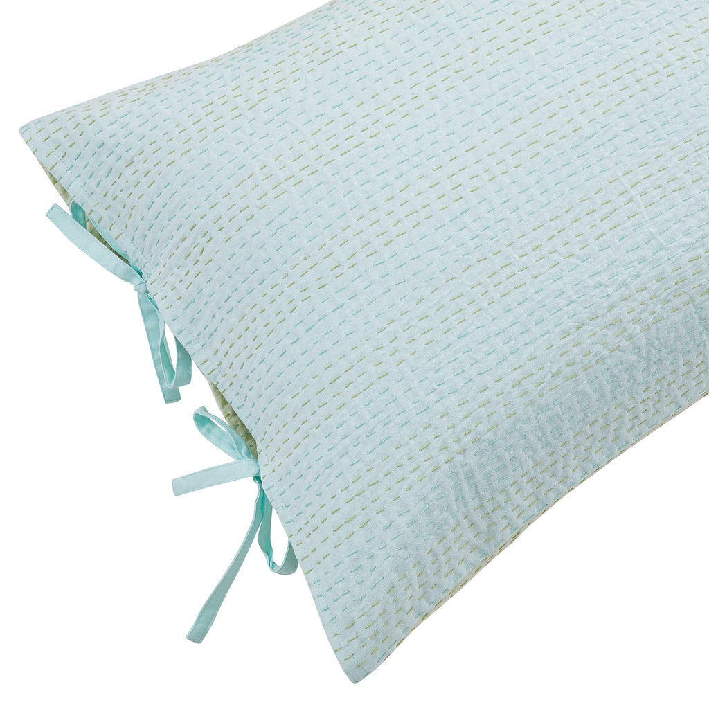 Hand Stitched Reversible Kantha Pillow Sham Pairs