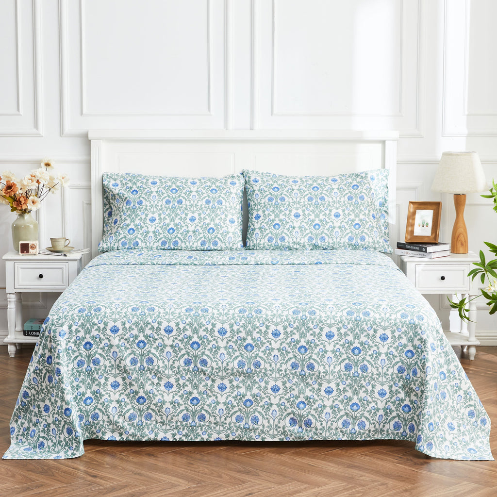 Bettlaken-Set mit Blumenmuster im Arts & Crafts-Stil