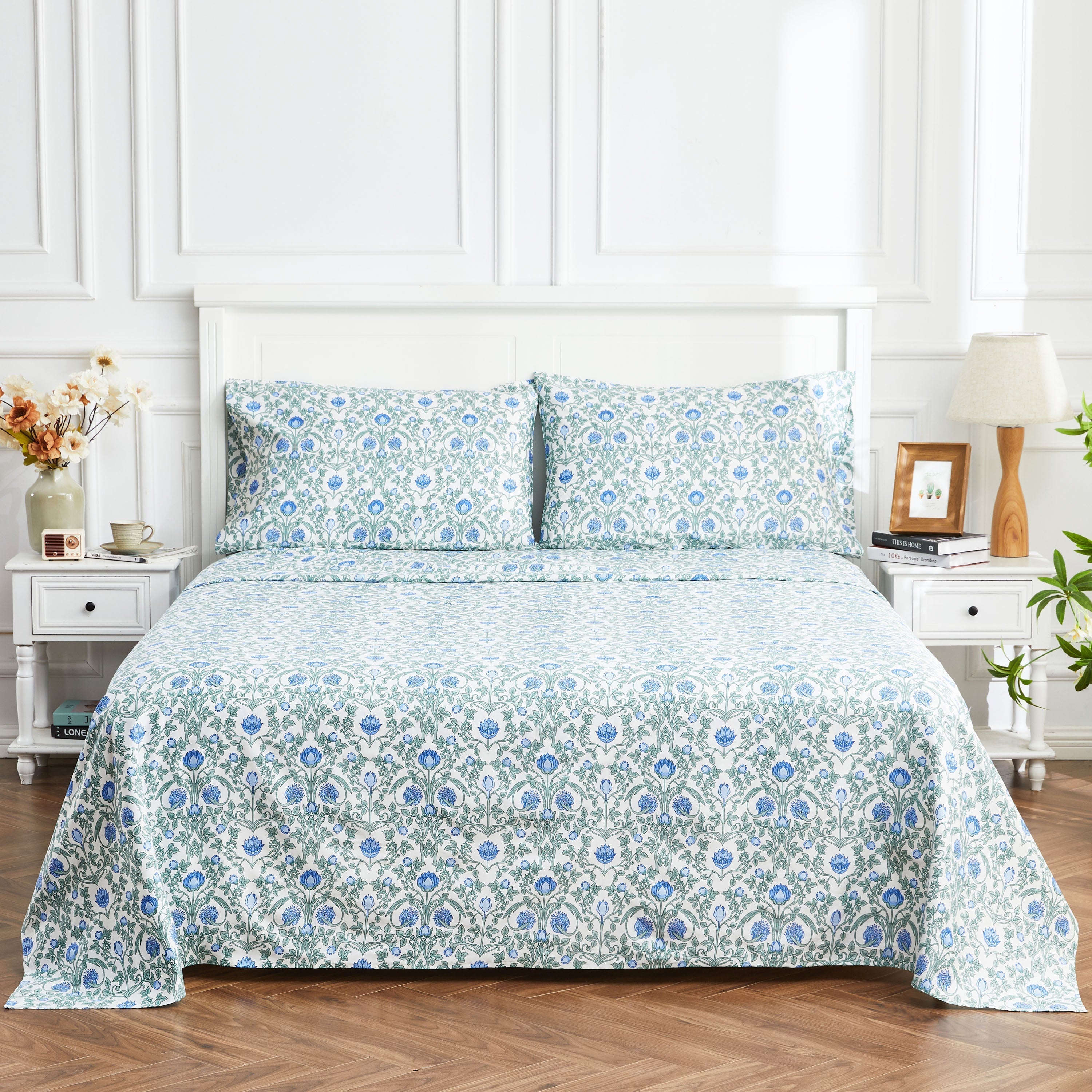Bettlaken-Set mit Blumenmuster im Arts & Crafts-Stil