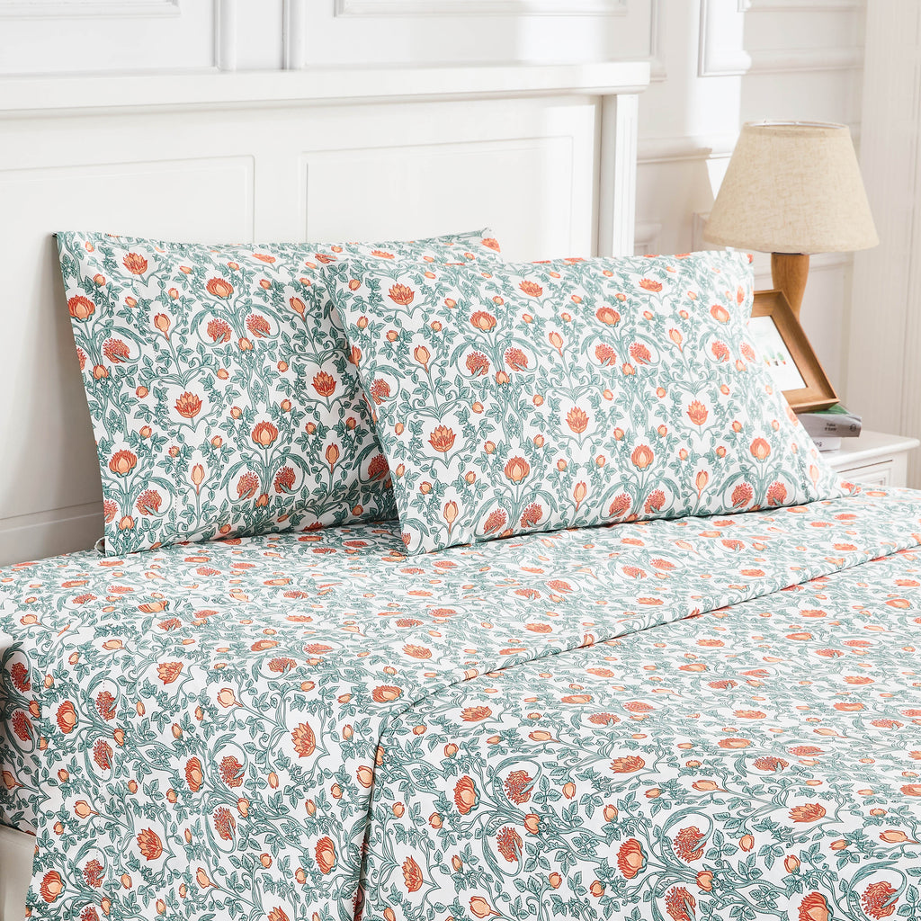Bettlaken-Set mit Blumenmuster im Arts & Crafts-Stil