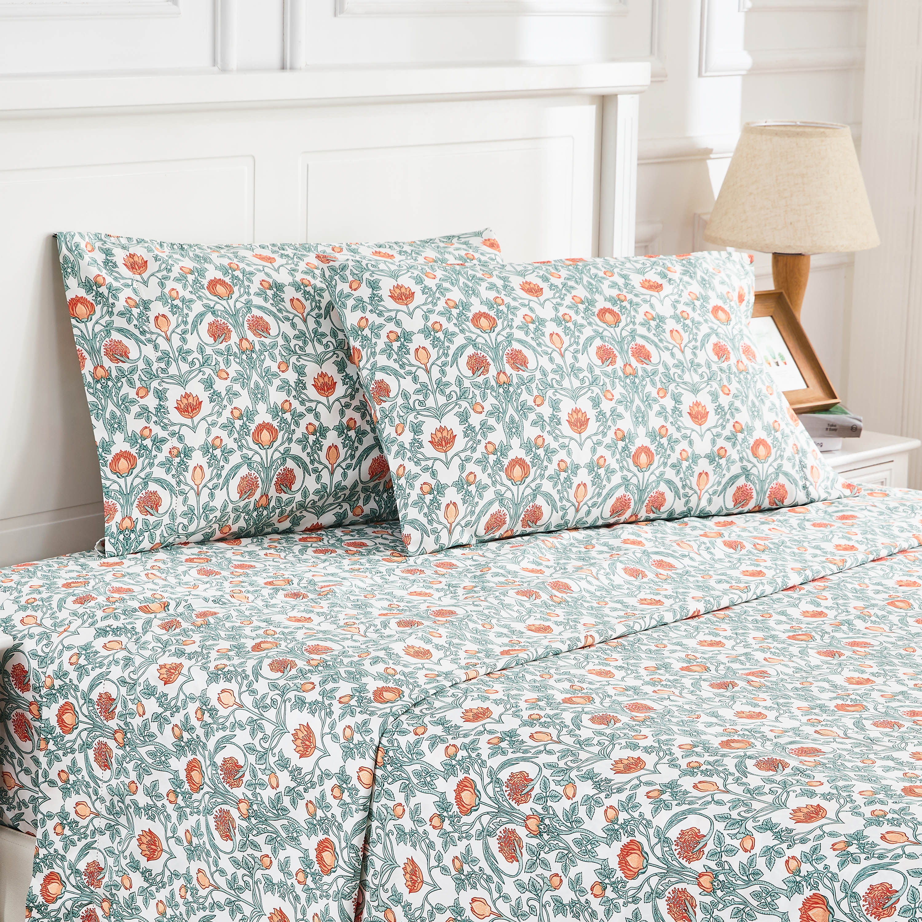 Bettlaken-Set mit Blumenmuster im Arts & Crafts-Stil