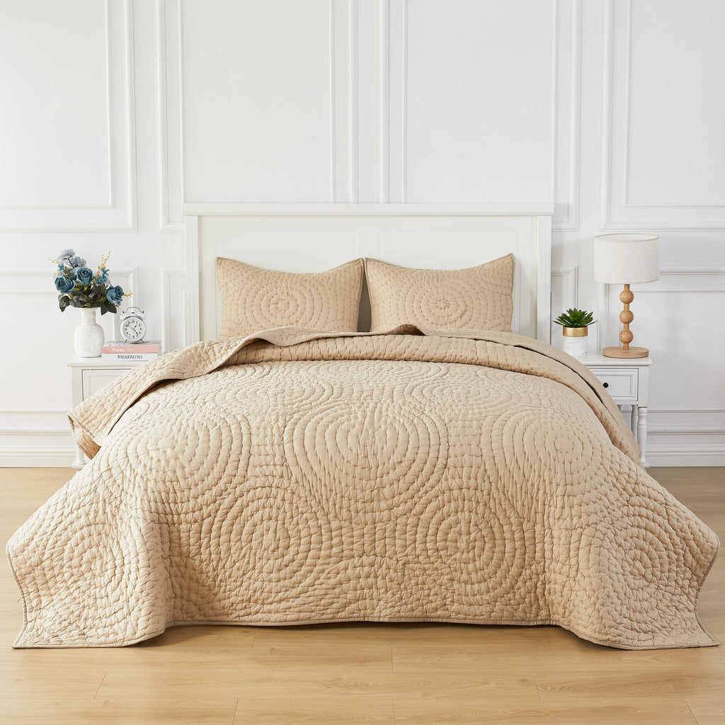 Halo Cotton Voile Handgesticktes Quilt-Set
