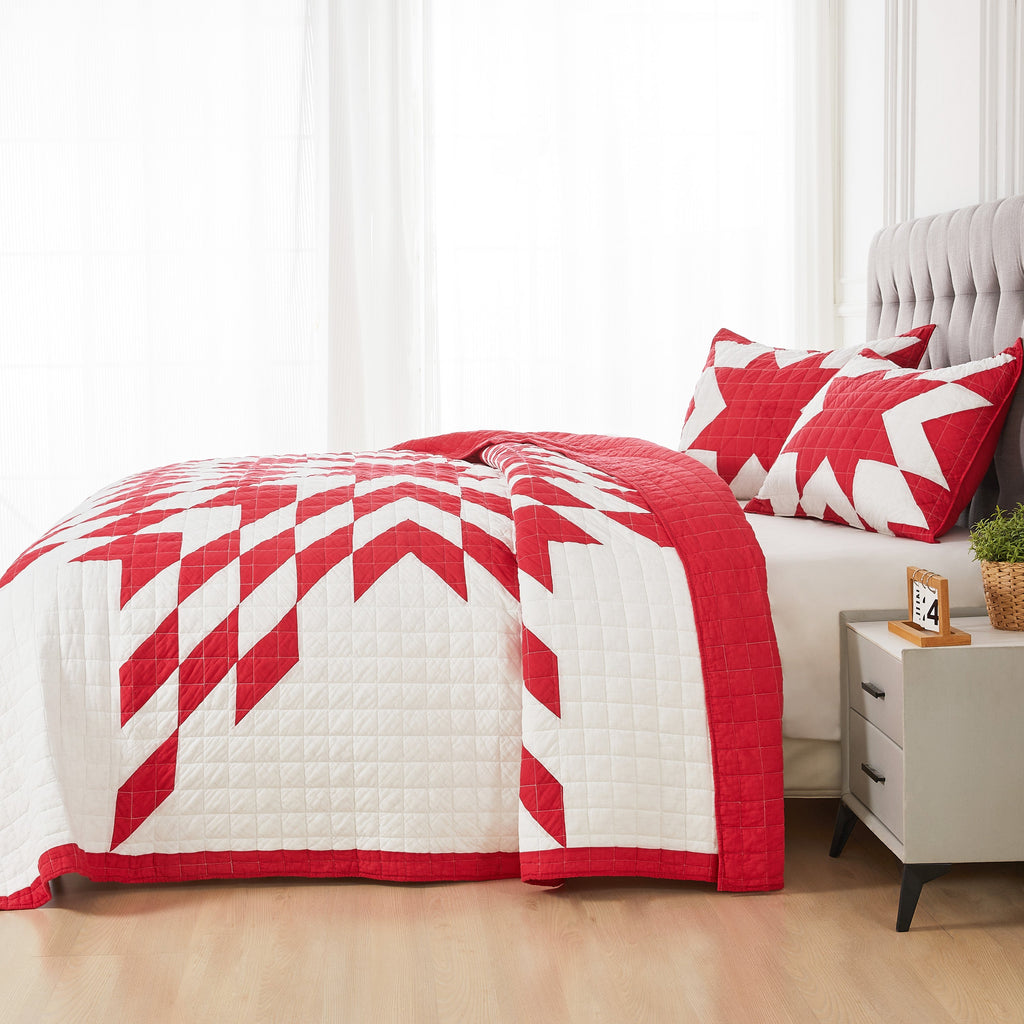 Patchwork-Tagesdecken-Set aus Baumwolle mit Sternenmuster