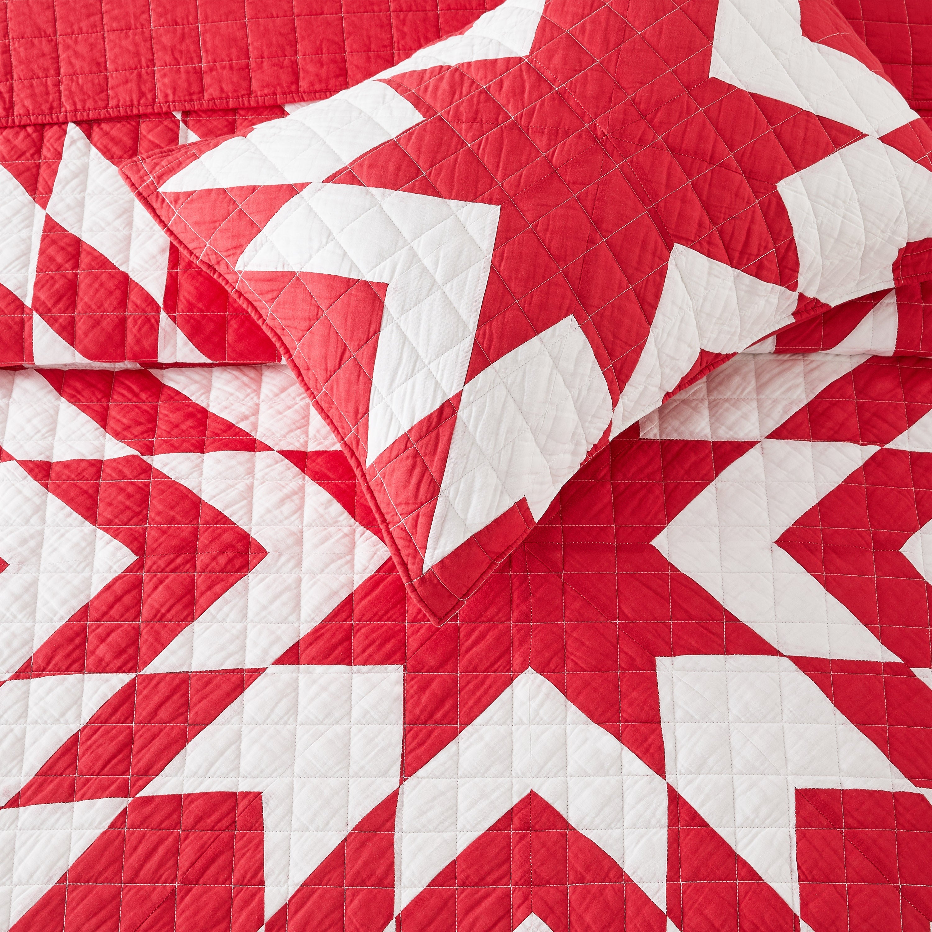 Patchwork-Tagesdecken-Set aus Baumwolle mit Sternenmuster