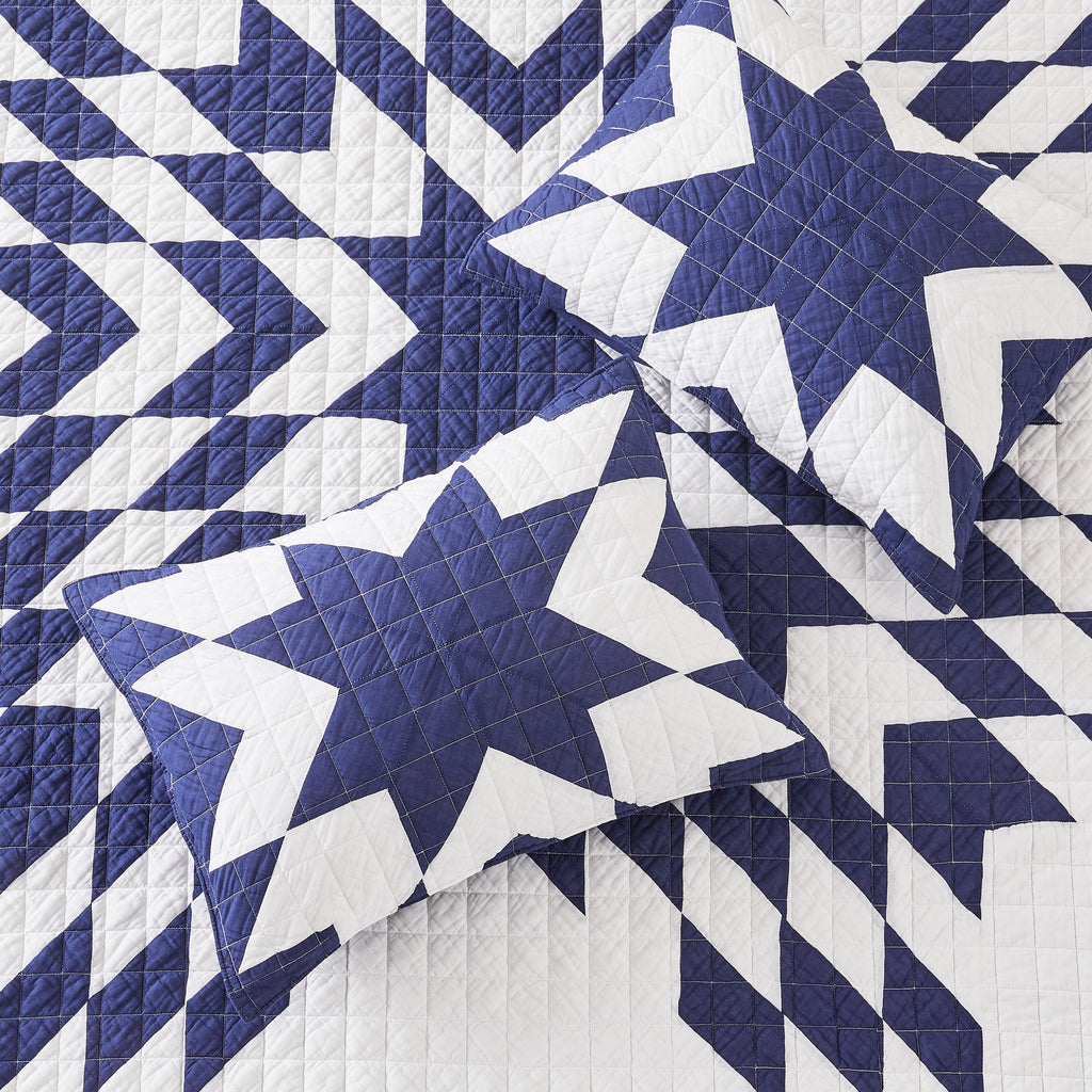 Patchwork-Tagesdecken-Set aus Baumwolle mit Sternenmuster