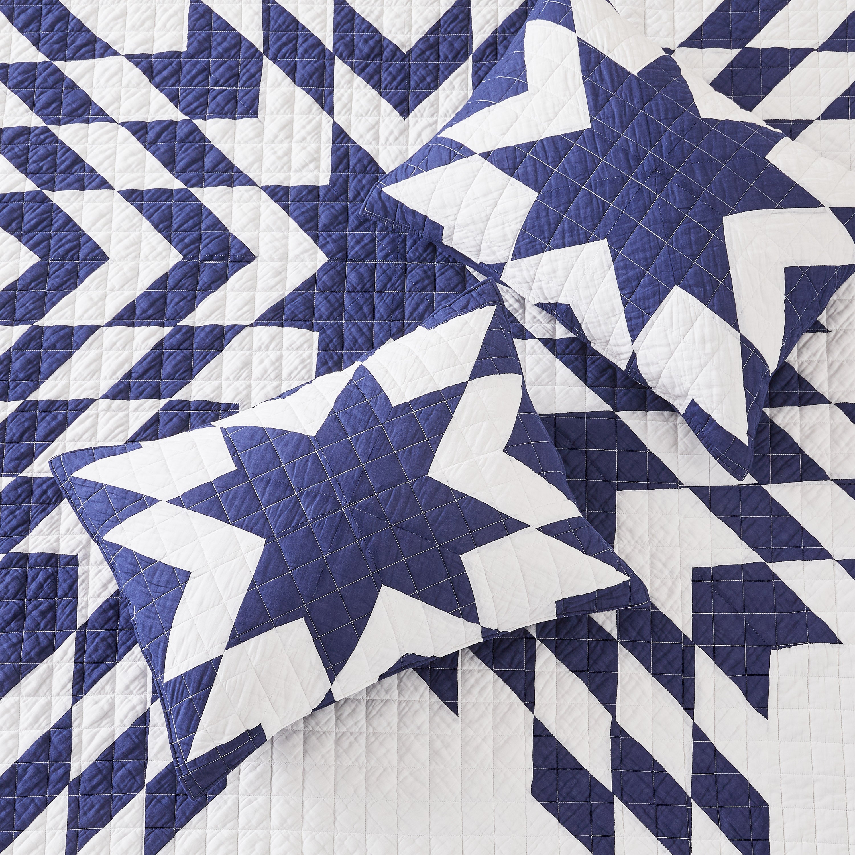Patchwork-Tagesdecken-Set aus Baumwolle mit Sternenmuster