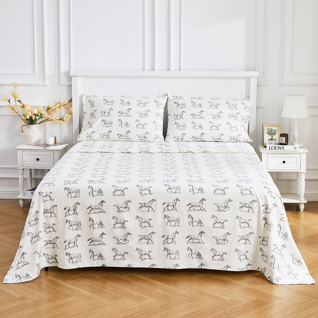 Bettwäsche-Set Pferde Flanell